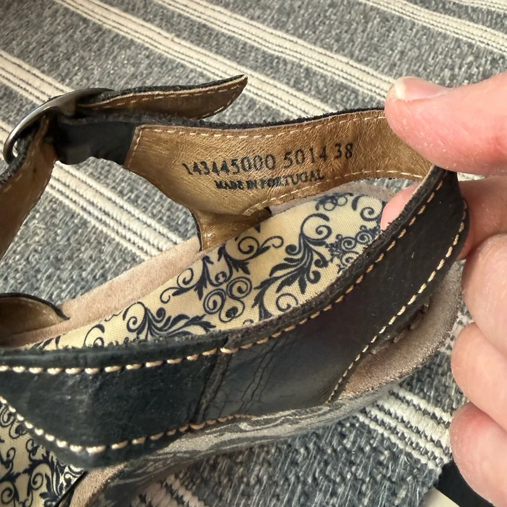 Fly London Black and Gray Patterned Wedges - Picture 2 of 7